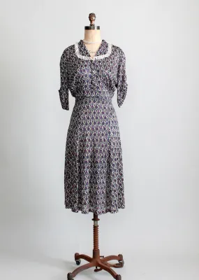 Vintage 1930s Primary Colors Day Dress