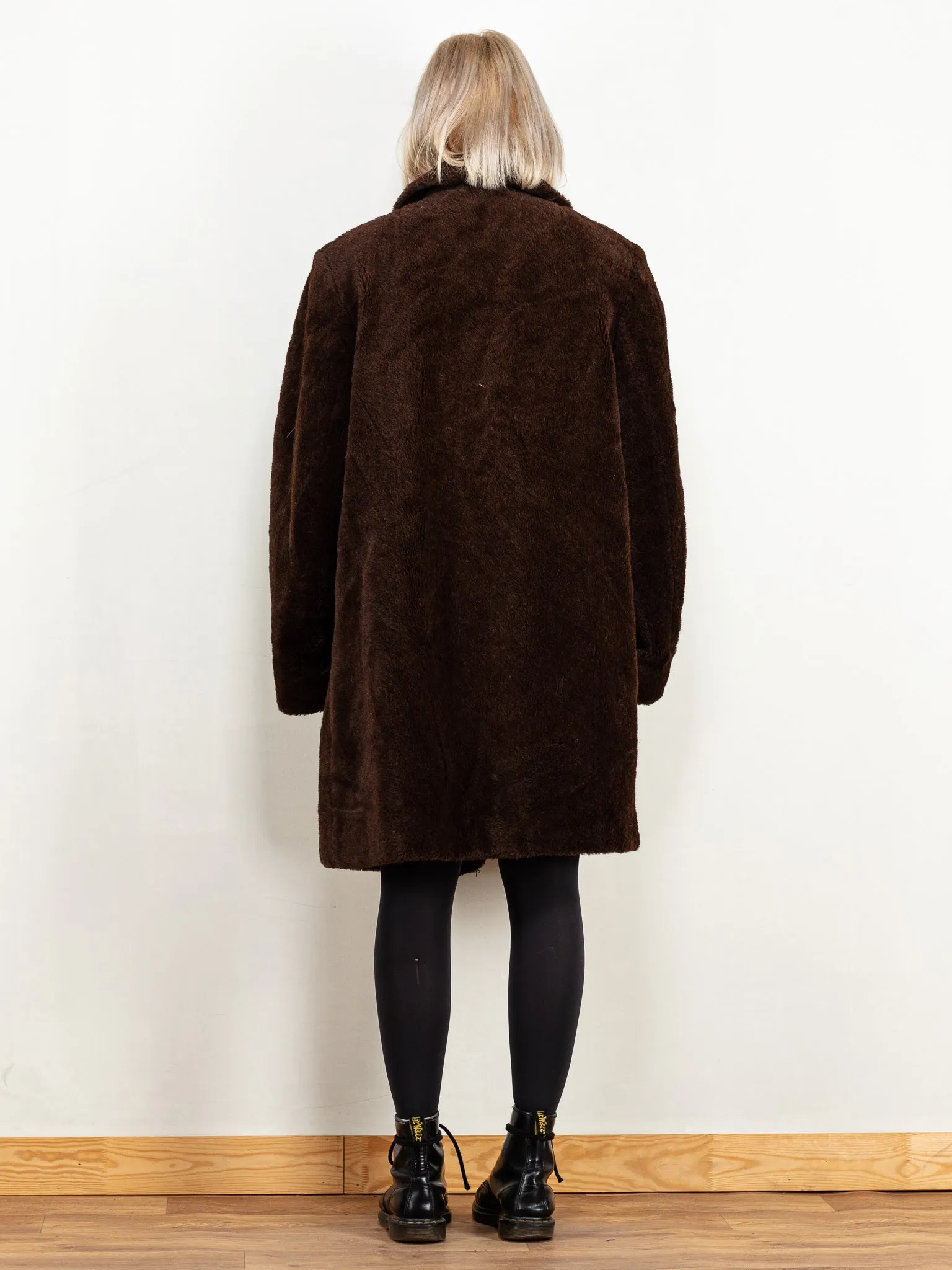 Vintage 60's Women Faux Fur Coat in Brown