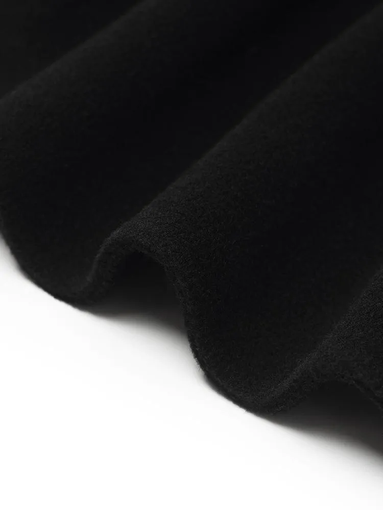Wool And Cashmere Double-Faced Lapel Coat With Belt