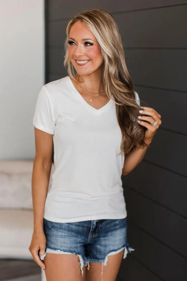Zeagoo Women Casual Soft V Neck Basic Tee Tops